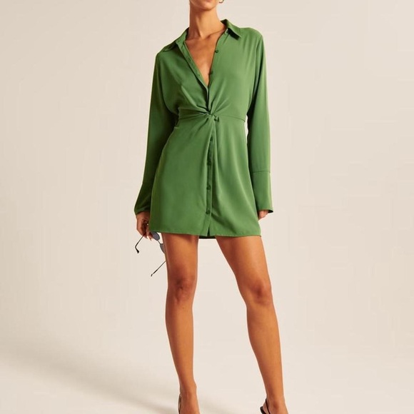 A&F Green Button Down Dress - Picture 1 of 5